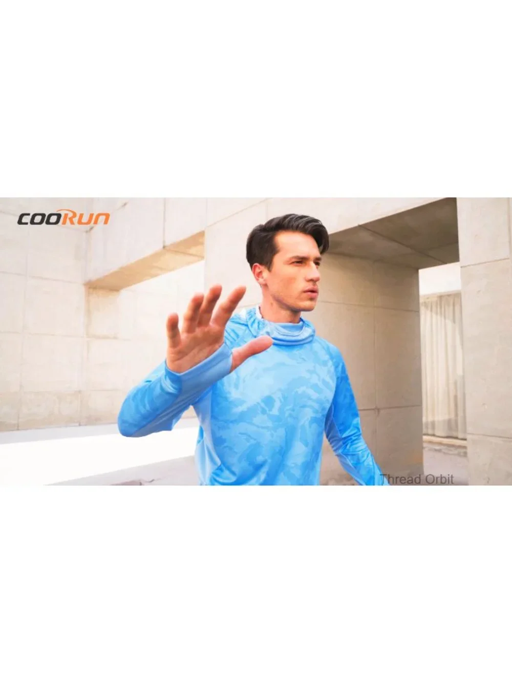 Men's UPF 50+ Long Sleeve Sun Protection Hoodie Rash Guard with Mask